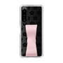 Slim Protection Case - STAND & RING RIBBON Sakura Pink［ Rune Naito - RUNE Flower - Black ］