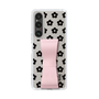 Slim Protection Case - STAND & RING RIBBON Sakura Pink［ Rune Naito - RUNE Flower - Black ］