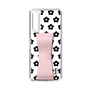 Slim Protection Case - STAND & RING RIBBON Sakura Pink［ Rune Naito - RUNE Flower - Black ］