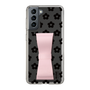 Slim Protection Case - STAND & RING RIBBON Sakura Pink［ Rune Naito - RUNE Flower - Black ］