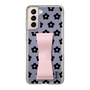 Slim Protection Case - STAND & RING RIBBON Sakura Pink［ Rune Naito - RUNE Flower - Black ］