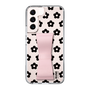 Slim Protection Case - STAND & RING RIBBON Sakura Pink［ Rune Naito - RUNE Flower - Black ］