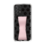 Slim Protection Case - STAND & RING RIBBON Sakura Pink［ Rune Naito - RUNE Flower - Black ］