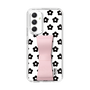 Slim Protection Case - STAND & RING RIBBON Sakura Pink［ Rune Naito - RUNE Flower - Black ］