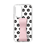 Slim Protection Case - STAND & RING RIBBON Sakura Pink［ Rune Naito - RUNE Flower - Black ］