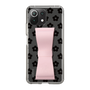 Slim Protection Case - STAND & RING RIBBON Sakura Pink［ Rune Naito - RUNE Flower - Black ］