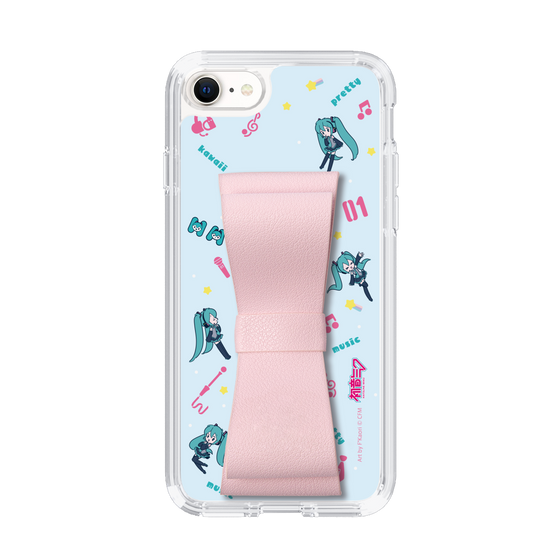 Slim Protection Case - STAND & RING RIBBON Sakura Pink［ HATSUNE MIKU - Ribbon - Instrumental - Blue ］