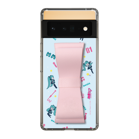 Slim Protection Case - STAND & RING RIBBON Sakura Pink［ HATSUNE MIKU - Ribbon - Instrumental - Blue ］