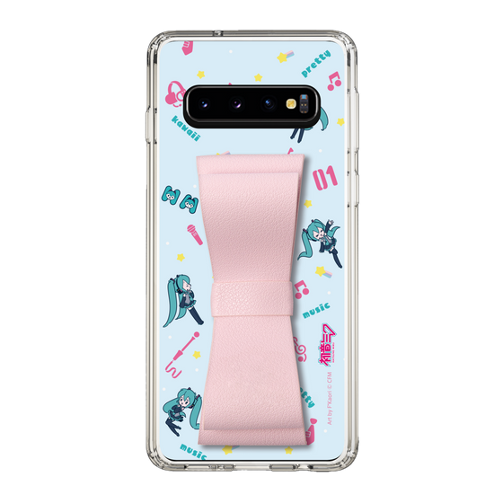 Slim Protection Case - STAND & RING RIBBON Sakura Pink［ HATSUNE MIKU - Ribbon - Instrumental - Blue ］