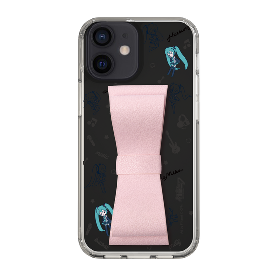 Slim Protection Case - STAND & RING RIBBON Sakura Pink［ HATSUNE MIKU - Ribbon - Instrumental - Monochrome ］