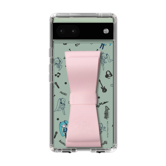 Slim Protection Case - STAND & RING RIBBON Sakura Pink［ HATSUNE MIKU - Ribbon - Instrumental - Monochrome ］