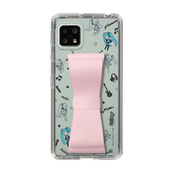Slim Protection Case - STAND & RING RIBBON Sakura Pink［ HATSUNE MIKU - Ribbon - Instrumental - Monochrome ］