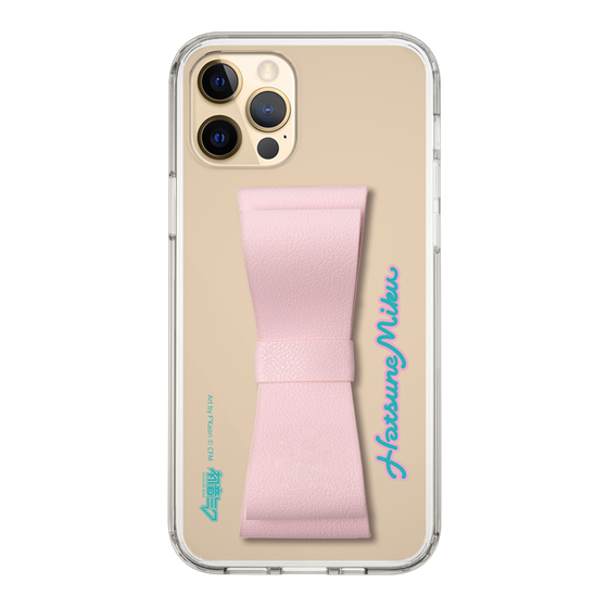 Slim Protection Case - STAND & RING RIBBON Sakura Pink［ HATSUNE MIKU - Ribbon - Logo ］