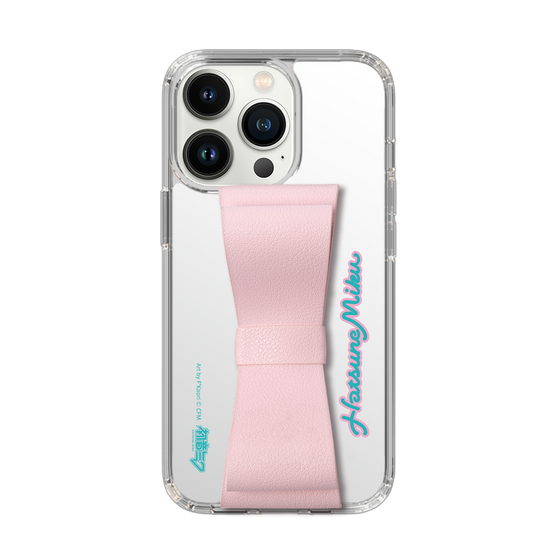 Slim Protection Case - STAND & RING RIBBON Sakura Pink［ HATSUNE MIKU - Ribbon - Logo ］