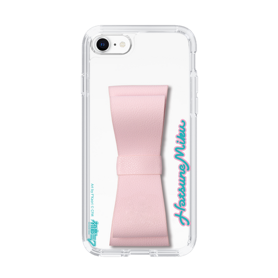 Slim Protection Case - STAND & RING RIBBON Sakura Pink［ HATSUNE MIKU - Ribbon - Logo ］