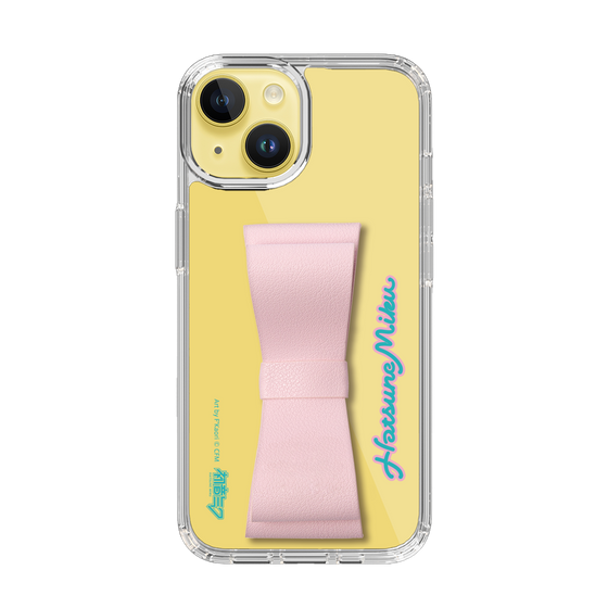 Slim Protection Case - STAND & RING RIBBON Sakura Pink［ HATSUNE MIKU - Ribbon - Logo ］