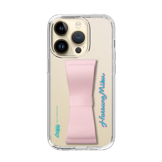 Slim Protection Case - STAND & RING RIBBON Sakura Pink［ HATSUNE MIKU - Ribbon - Logo ］