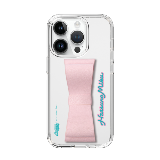 Slim Protection Case - STAND & RING RIBBON Sakura Pink［ HATSUNE MIKU - Ribbon - Logo ］