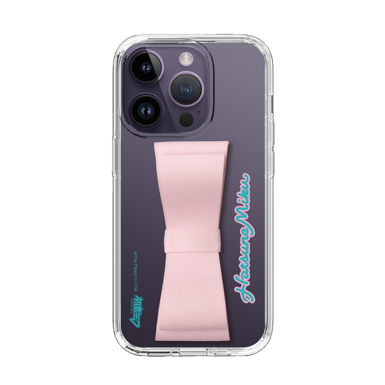 Slim Protection Case - STAND & RING RIBBON Sakura Pink［ HATSUNE MIKU - Ribbon - Logo ］