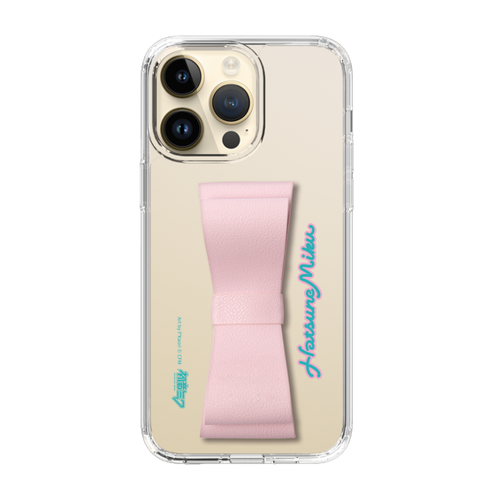 Slim Protection Case - STAND & RING RIBBON Sakura Pink［ HATSUNE MIKU - Ribbon - Logo ］