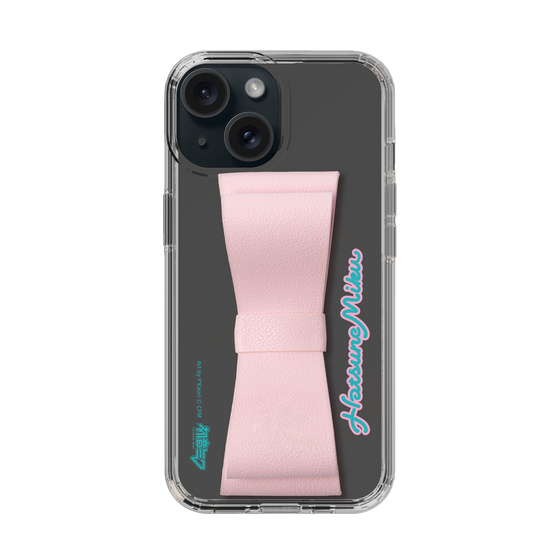 Slim Protection Case - STAND & RING RIBBON Sakura Pink［ HATSUNE MIKU - Ribbon - Logo ］