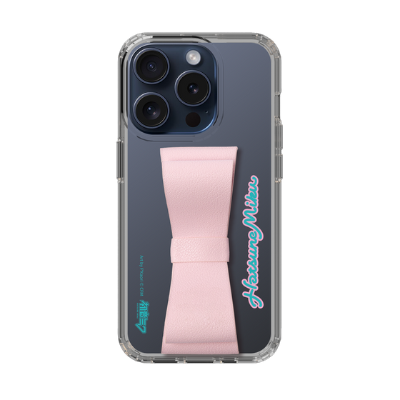 Slim Protection Case - STAND & RING RIBBON Sakura Pink［ HATSUNE MIKU - Ribbon - Logo ］