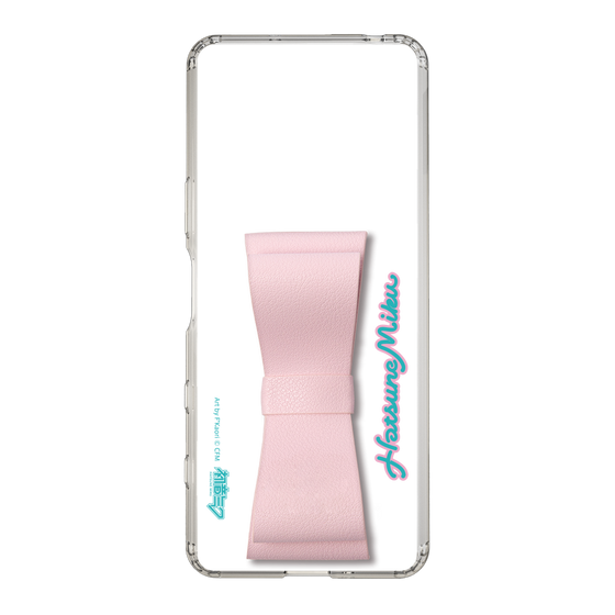 Slim Protection Case - STAND & RING RIBBON Sakura Pink［ HATSUNE MIKU - Ribbon - Logo ］