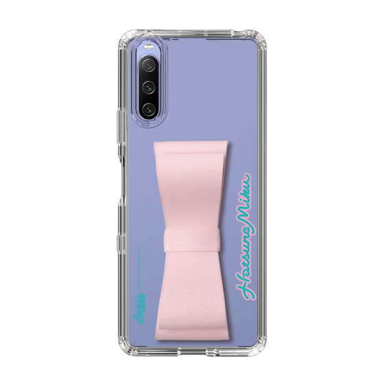 Slim Protection Case - STAND & RING RIBBON Sakura Pink［ HATSUNE MIKU - Ribbon - Logo ］