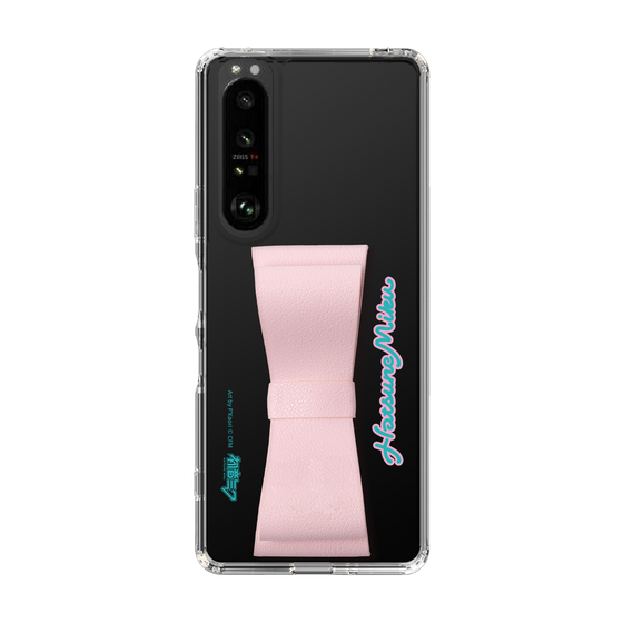 Slim Protection Case - STAND & RING RIBBON Sakura Pink［ HATSUNE MIKU - Ribbon - Logo ］