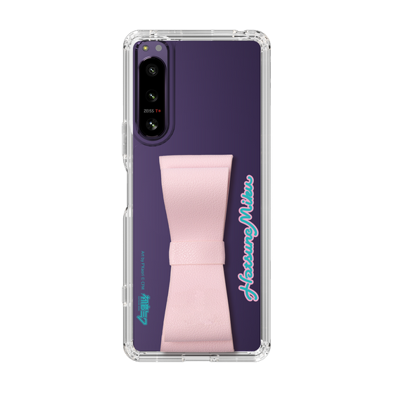 Slim Protection Case - STAND & RING RIBBON Sakura Pink［ HATSUNE MIKU - Ribbon - Logo ］