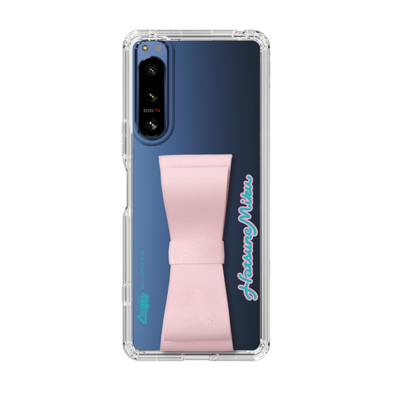 Slim Protection Case - STAND & RING RIBBON Sakura Pink［ HATSUNE MIKU - Ribbon - Logo ］