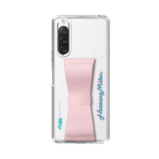 Slim Protection Case - STAND & RING RIBBON Sakura Pink［ HATSUNE MIKU - Ribbon - Logo ］