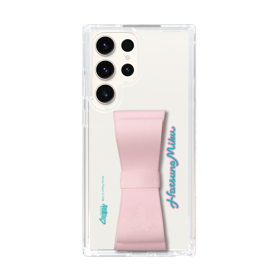 Slim Protection Case - STAND & RING RIBBON Sakura Pink［ HATSUNE MIKU - Ribbon - Logo ］