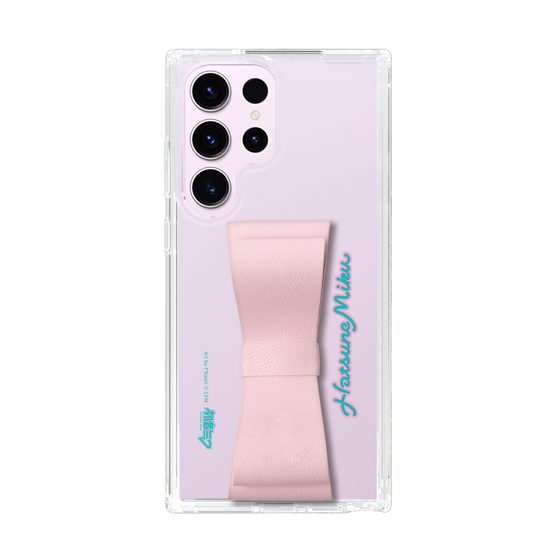 Slim Protection Case - STAND & RING RIBBON Sakura Pink［ HATSUNE MIKU - Ribbon - Logo ］