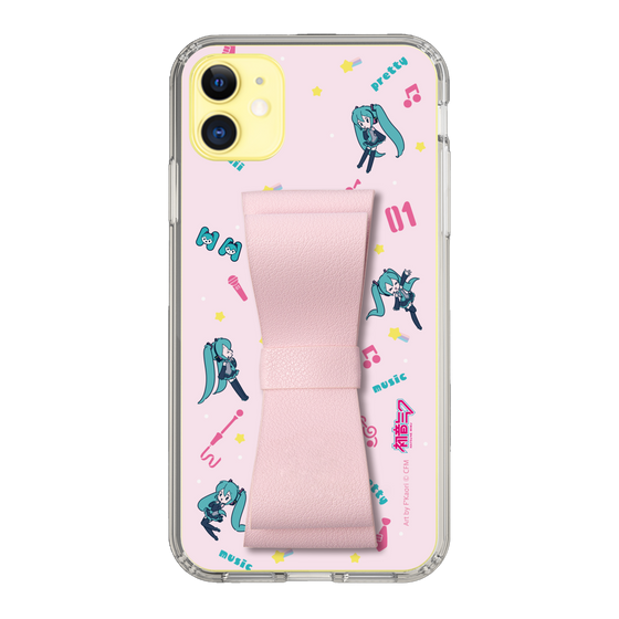 Slim Protection Case - STAND & RING RIBBON Sakura Pink［ HATSUNE MIKU - Ribbon - Instrumental - Pink ］
