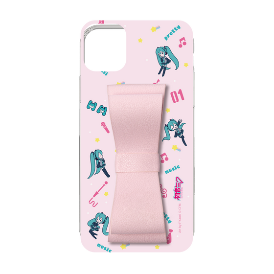 Slim Protection Case - STAND & RING RIBBON Sakura Pink［ HATSUNE MIKU - Ribbon - Instrumental - Pink ］