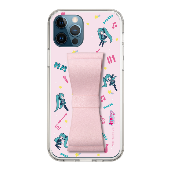 Slim Protection Case - STAND & RING RIBBON Sakura Pink［ HATSUNE MIKU - Ribbon - Instrumental - Pink ］