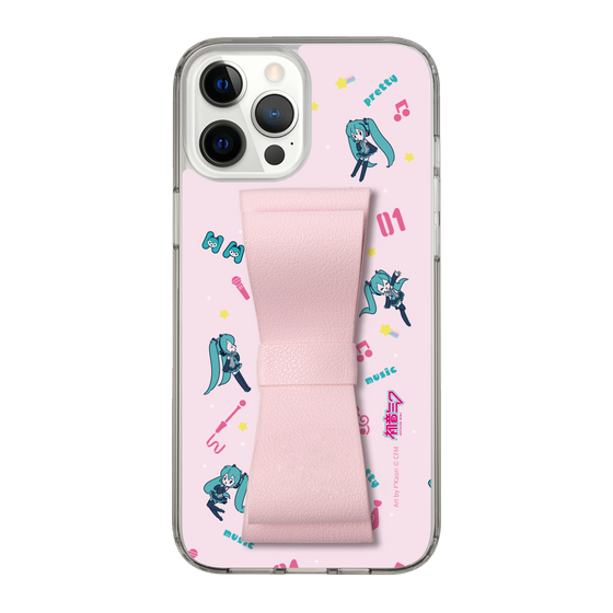 Slim Protection Case - STAND & RING RIBBON Sakura Pink［ HATSUNE MIKU - Ribbon - Instrumental - Pink ］