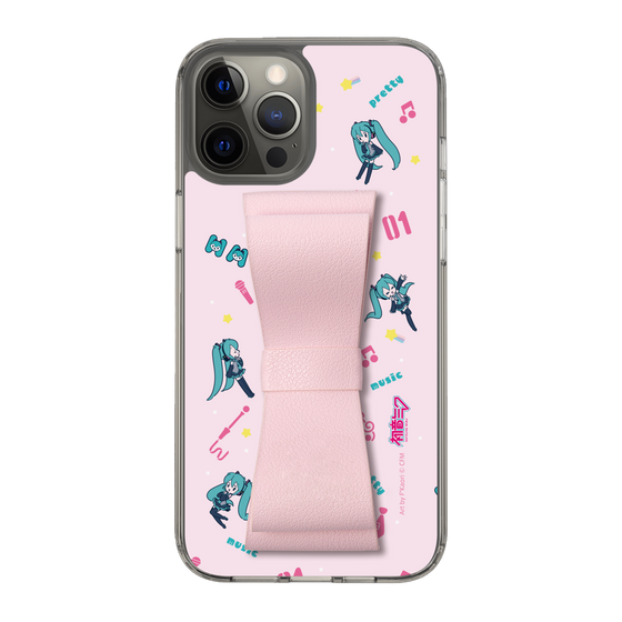 Slim Protection Case - STAND & RING RIBBON Sakura Pink［ HATSUNE MIKU - Ribbon - Instrumental - Pink ］