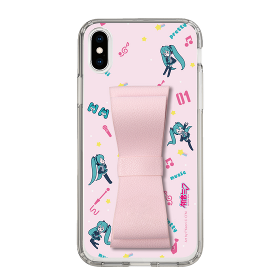 Slim Protection Case - STAND & RING RIBBON Sakura Pink［ HATSUNE MIKU - Ribbon - Instrumental - Pink ］
