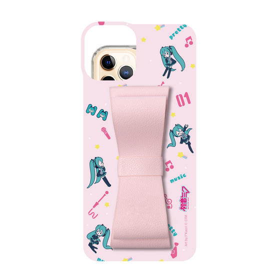 Slim Protection Case - STAND & RING RIBBON Sakura Pink［ HATSUNE MIKU - Ribbon - Instrumental - Pink ］