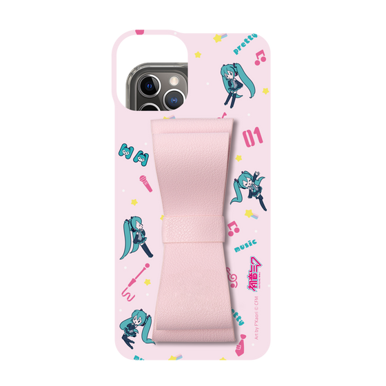 Slim Protection Case - STAND & RING RIBBON Sakura Pink［ HATSUNE MIKU - Ribbon - Instrumental - Pink ］