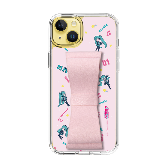 Slim Protection Case - STAND & RING RIBBON Sakura Pink［ HATSUNE MIKU - Ribbon - Instrumental - Pink ］