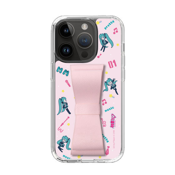 Slim Protection Case - STAND & RING RIBBON Sakura Pink［ HATSUNE MIKU - Ribbon - Instrumental - Pink ］