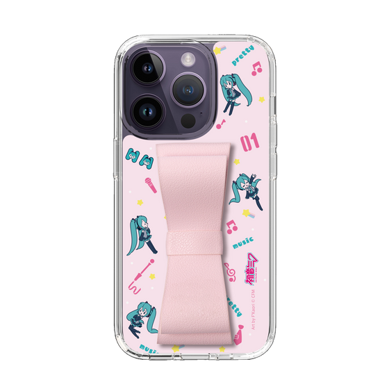 Slim Protection Case - STAND & RING RIBBON Sakura Pink［ HATSUNE MIKU - Ribbon - Instrumental - Pink ］