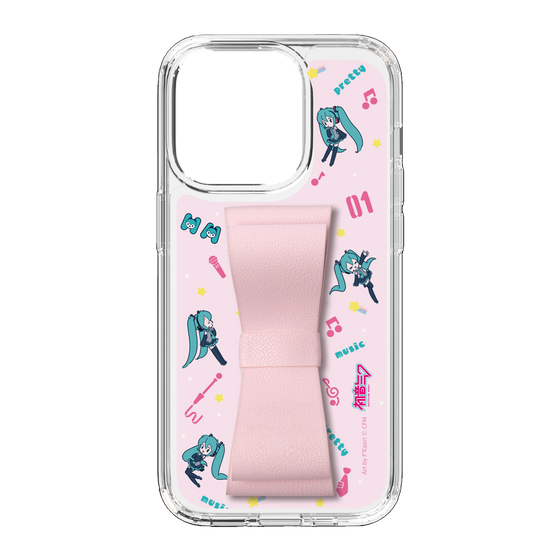Slim Protection Case - STAND & RING RIBBON Sakura Pink［ HATSUNE MIKU - Ribbon - Instrumental - Pink ］