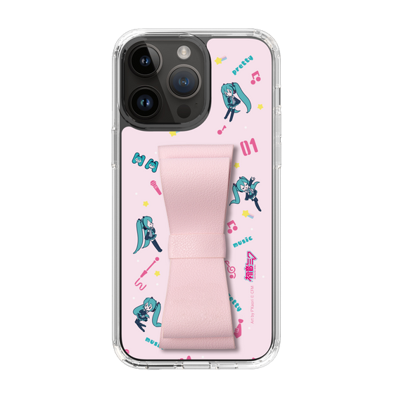 Slim Protection Case - STAND & RING RIBBON Sakura Pink［ HATSUNE MIKU - Ribbon - Instrumental - Pink ］