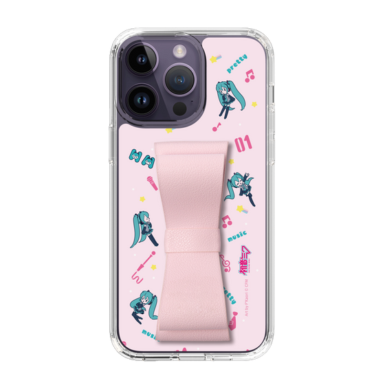 Slim Protection Case - STAND & RING RIBBON Sakura Pink［ HATSUNE MIKU - Ribbon - Instrumental - Pink ］