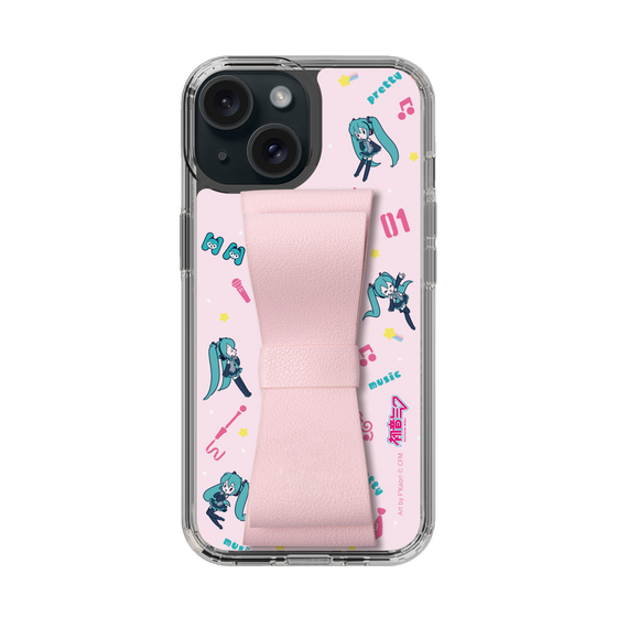 Slim Protection Case - STAND & RING RIBBON Sakura Pink［ HATSUNE MIKU - Ribbon - Instrumental - Pink ］