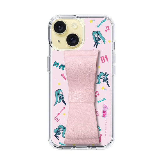 Slim Protection Case - STAND & RING RIBBON Sakura Pink［ HATSUNE MIKU - Ribbon - Instrumental - Pink ］